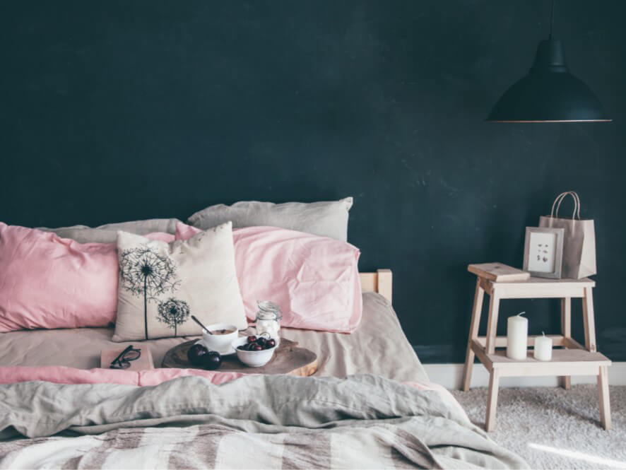 Green Chalkboard Effect on a Bedroom Wall